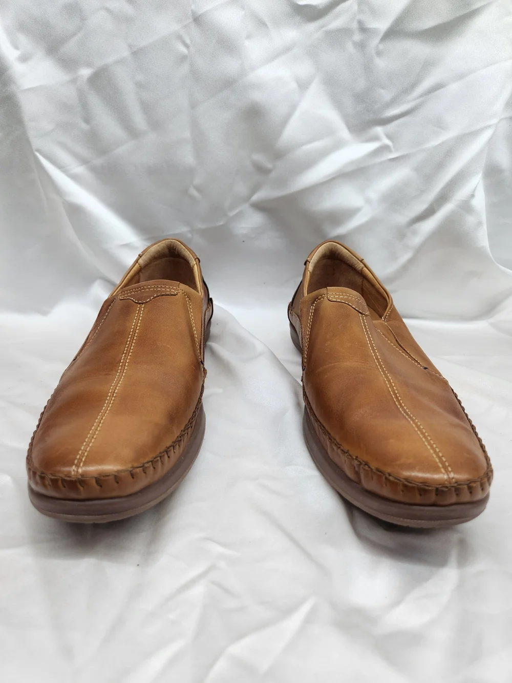 PIKOLINOS Men's Brown Leather Slip-On Moccasins